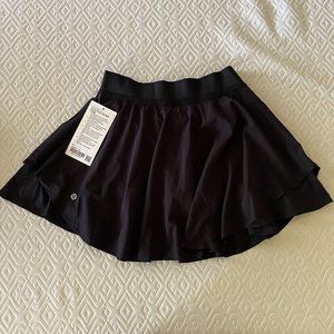 NWT Lululemon Court Rival High Rise Skirt Black Size 6 Long
